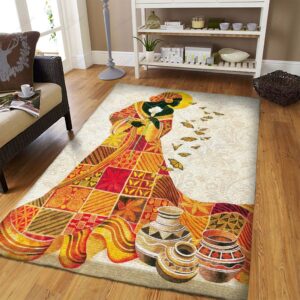 African Black Queen And Butterfly Rug Sport Decor Gift Floor Decor Living Room Carpet Rug Area Rug - ac9152ec5d68