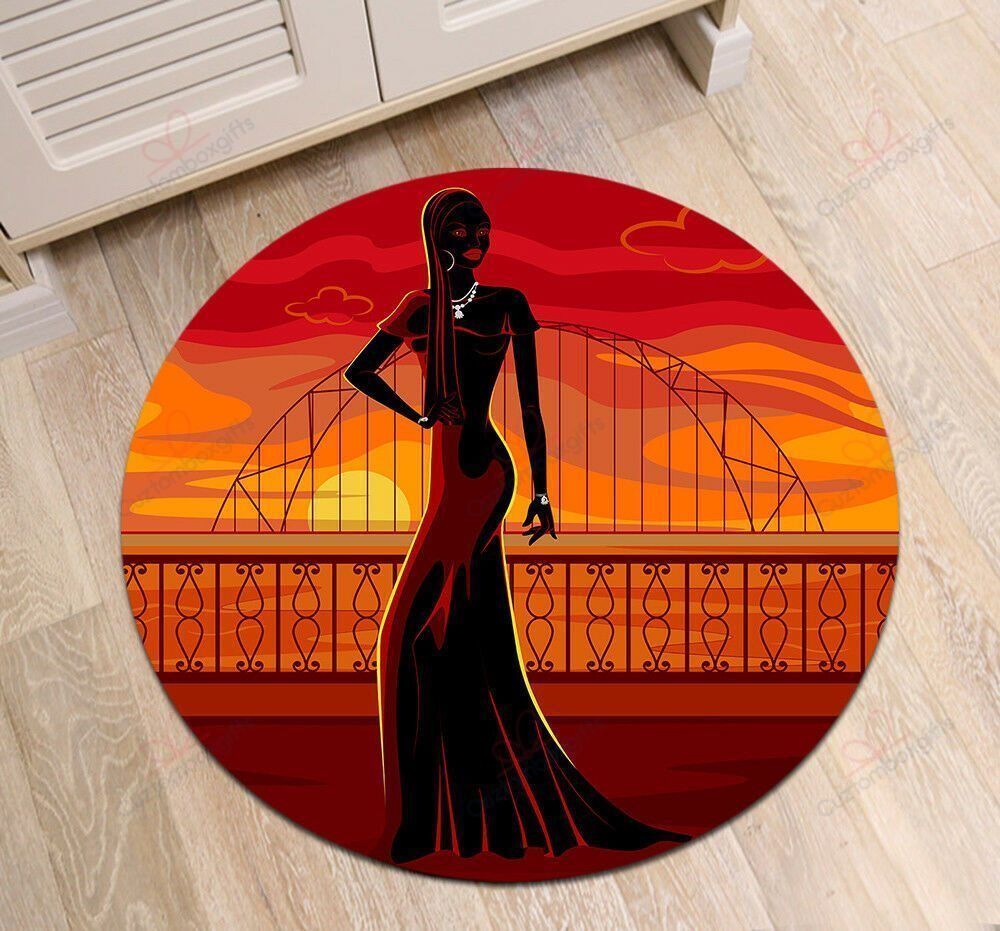 African Black Woman Round Carpet Floor Rug Living Room Bedroom Decor Round Area Rug Carpet African Black Woman Round Carpet Floor Rug Living Room Bedroom Decor Round Area Rug Carpet