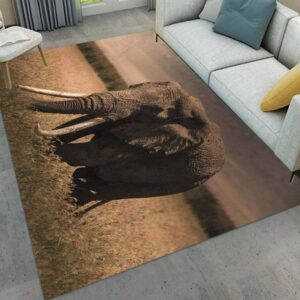 African Elephant Rug Sport Decor Gift Floor Decor Living Room Carpet Rug Area Rug - 17f999719515