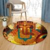 African Elephant Round Carpet Floor Rug Living Room Bedroom Decor Round Area Rug Carpet