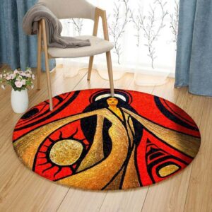 African Girl Round Carpet Floor Rug Living Room Bedroom Decor Round Area Rug Carpet