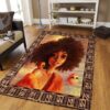 African Girl Orange Rug Sport Decor Gift Floor Decor Living Room Carpet Rug Area Rug - 507398339fe9