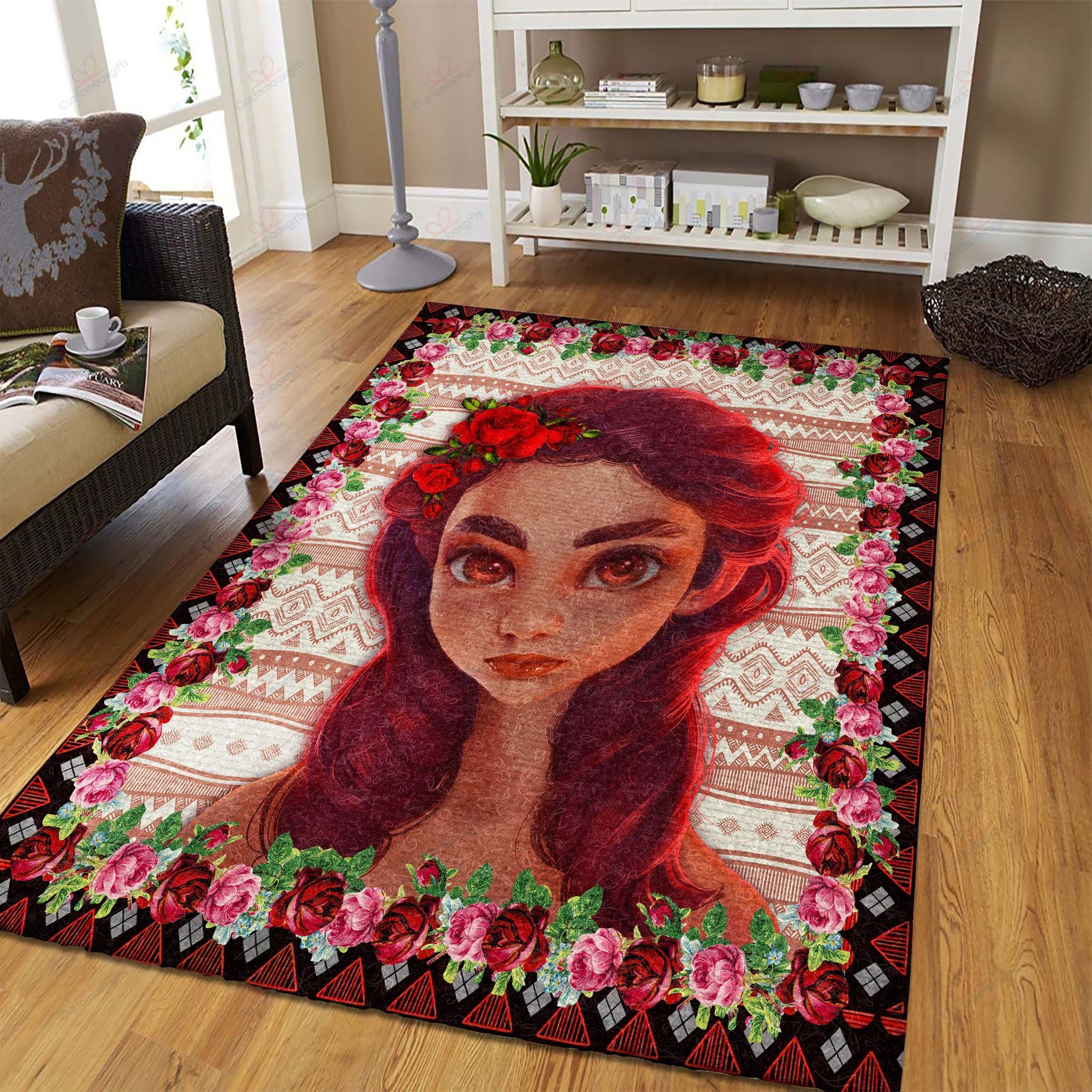 African Girl With Roses Rug Sport Decor Gift Floor Decor Living Room Carpet Rug Area Rug - 91da99f2783f African Girl With Roses Rug Sport Decor Gift Floor Decor Living Room Carpet Rug Area Rug - 91da99f2783f
