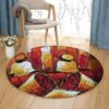 African Painting Round Carpet Floor Rug Living Room Bedroom Decor Round Area Rug Carpet