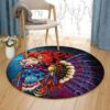 African Skull Round Carpet Floor Rug Living Room Bedroom Decor Round Area Rug Carpet
