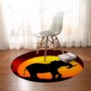 African Sunset Round Carpet Floor Rug Living Room Bedroom Decor Round Area Rug Carpet