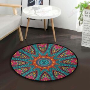 African Tribal Round Carpet Floor Rug Living Room Bedroom Decor Round Area Rug Carpet
