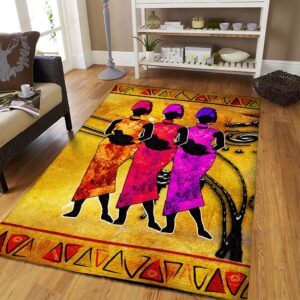 African Woman Rug Sport Decor Gift Floor Decor Living Room Carpet Rug Area Rug - 663d92a8e5b4