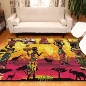 African Woman Pattern Rug Sport Decor Gift Floor Decor Living Room Carpet Rug Area Rug - 51ea7e77d85b