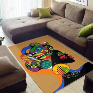 African Woman With Colorful Head Rug Sport Decor Gift Floor Decor Living Room Carpet Rug Area Rug - 3a76ebbf75da
