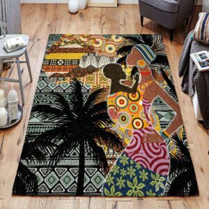 African Woman With Map Rug Sport Decor Gift Floor Decor Living Room Carpet Rug Area Rug - 6759cf85f19b
