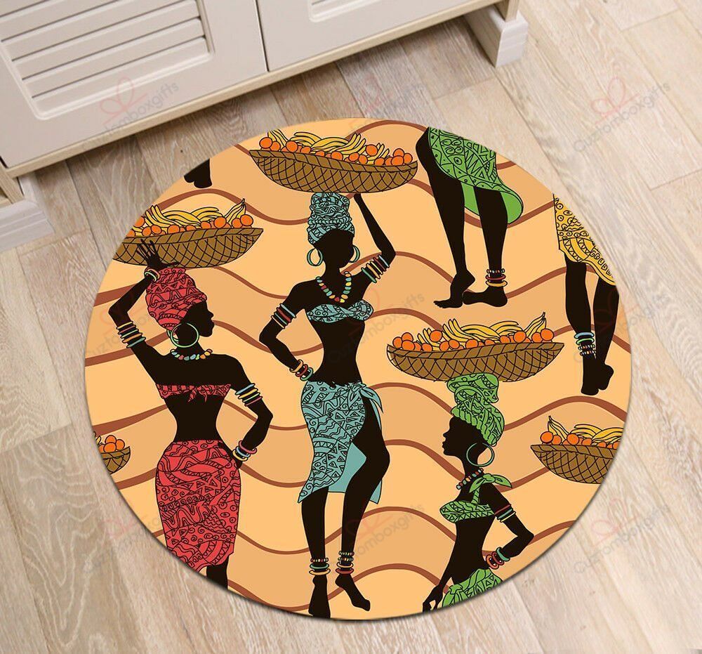 African Women Round Carpet Floor Rug Living Room Bedroom Decor Round Area Rug Carpet African Women Round Carpet Floor Rug Living Room Bedroom Decor Round Area Rug Carpet