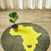 African Yellow Round Carpet Floor Rug Living Room Bedroom Decor Round Area Rug Carpet