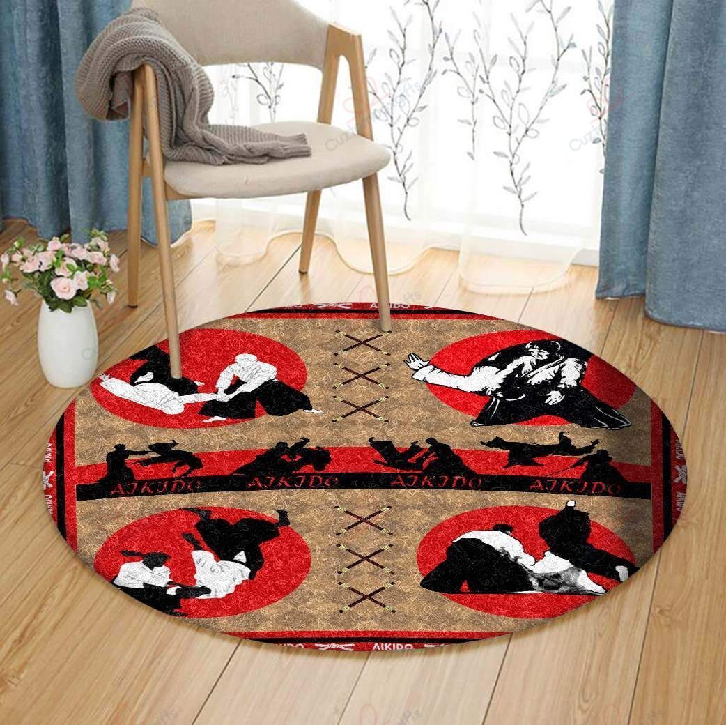 Aikido Painting Round Carpet Floor Rug Living Room Bedroom Decor Round Area Rug Carpet Aikido Painting Round Carpet Floor Rug Living Room Bedroom Decor Round Area Rug Carpet