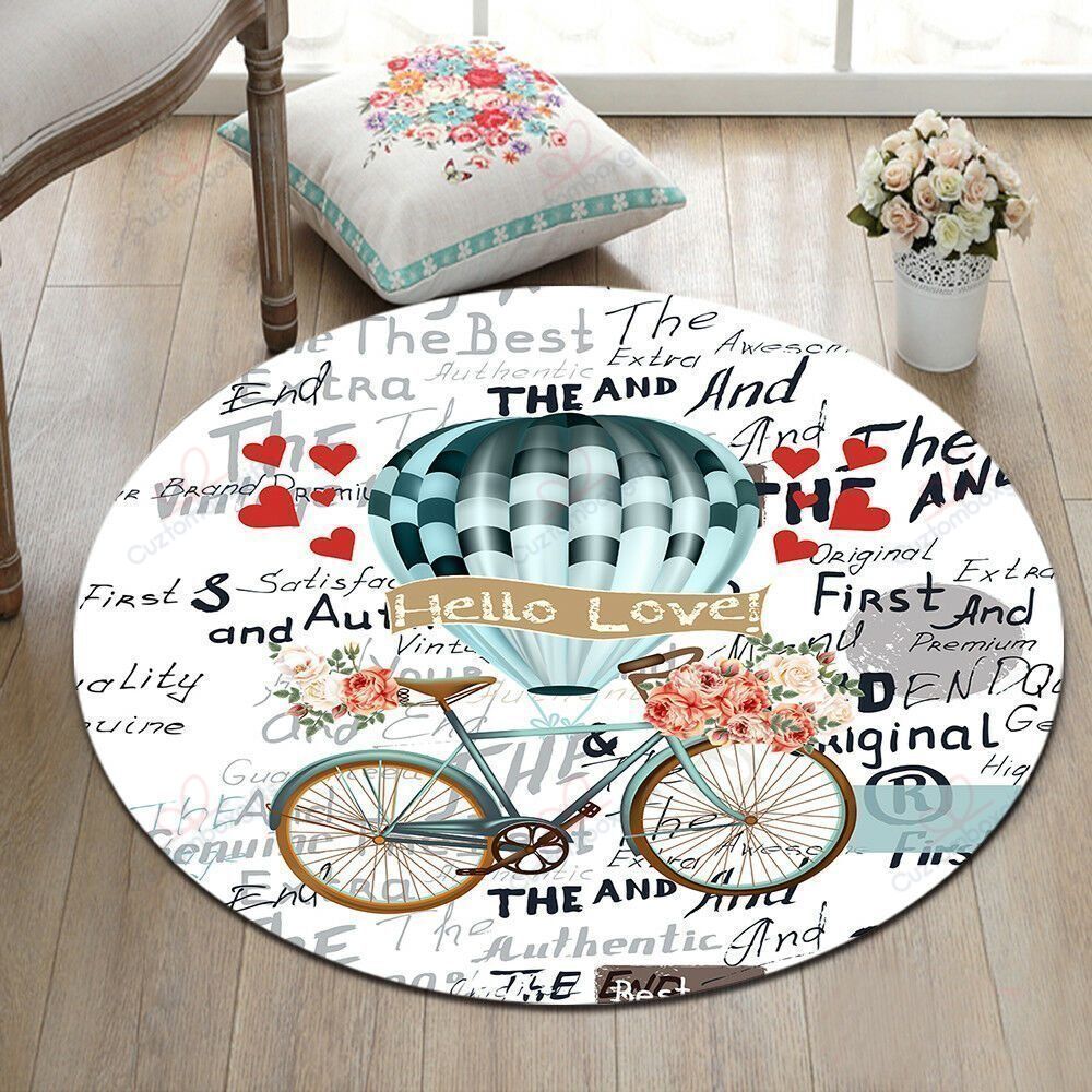 Air Balloon Bicycle Round Carpet Floor Rug Living Room Bedroom Decor Round Area Rug Carpet Air Balloon Bicycle Round Carpet Floor Rug Living Room Bedroom Decor Round Area Rug Carpet