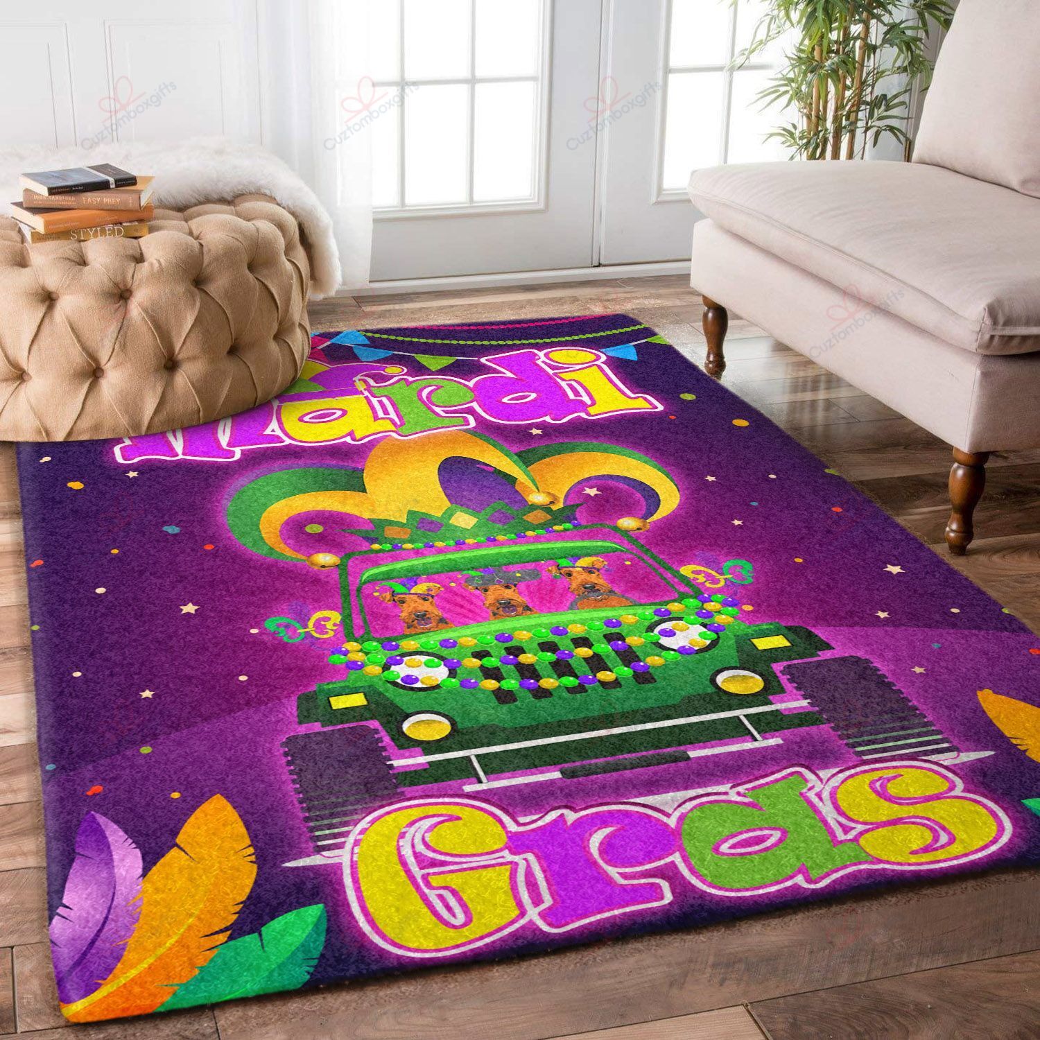 Airedale Terrier Riding Jeep Lover Mardi Gras Rug Sport Decor Gift Floor Decor Living Room Carpet Rug Area Rug - 57fb9621867f Airedale Terrier Riding Jeep Lover Mardi Gras Rug Sport Decor Gift Floor Decor Living Room Carpet Rug Area Rug - 57fb9621867f