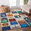 Airplane Rug Sport Decor Gift Floor Decor Living Room Carpet Rug Area Rug - e13fdd13ed7c