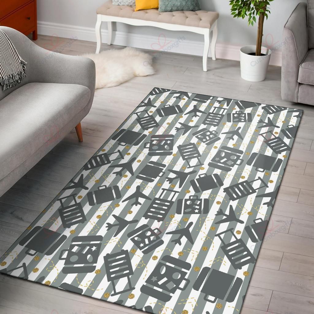 Airplane Luggage Pattern Rug Sport Decor Gift Floor Decor Living Room Carpet Rug Area Rug - 672d4dae5df9 Airplane Luggage Pattern Rug Sport Decor Gift Floor Decor Living Room Carpet Rug Area Rug - 672d4dae5df9
