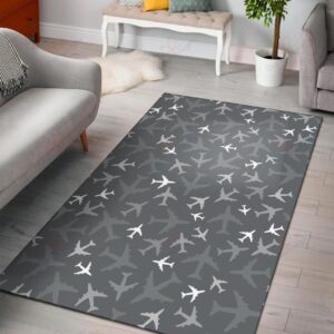 Airplane Pattern 2 Rug Sport Decor Gift Floor Decor Living Room Carpet Rug Area Rug - 303c00d3a572