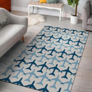 Airplane Pattern 4 Rug Sport Decor Gift Floor Decor Living Room Carpet Rug Area Rug - ddc2cfd57037