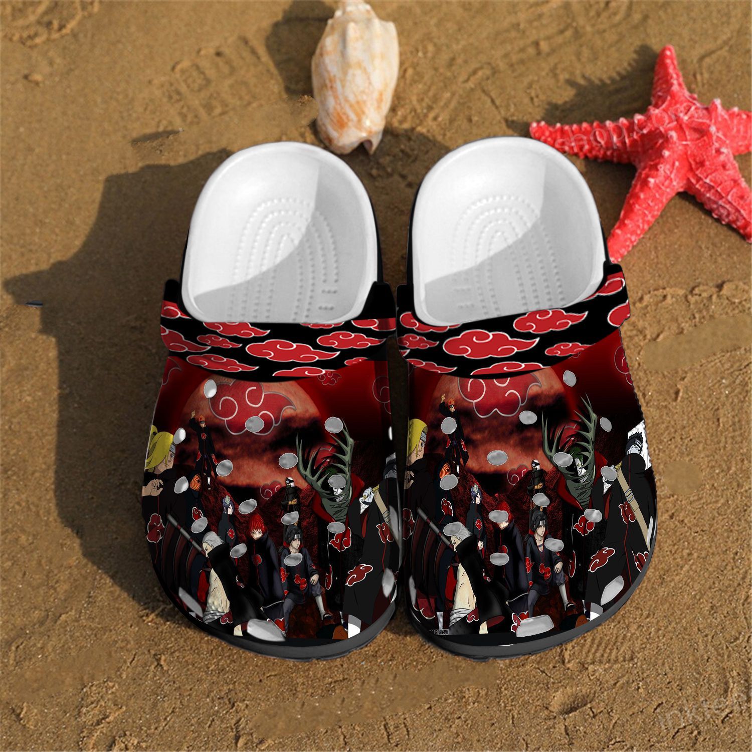 Akatsuki Naruto Anime Sku 0503 Crocs Crocband Clog Comfortable For Mens Womens Classic Clog Water Shoes Akatsuki Naruto Anime Sku 0503 Crocs Crocband Clog Comfortable For Mens Womens Classic Clog Water Shoes