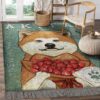 Akita Dog Flower Co Est 1972 Strawberry Rug Sport Decor Gift Floor Decor Living Room Carpet Rug Area Rug - 2c3b231fa941