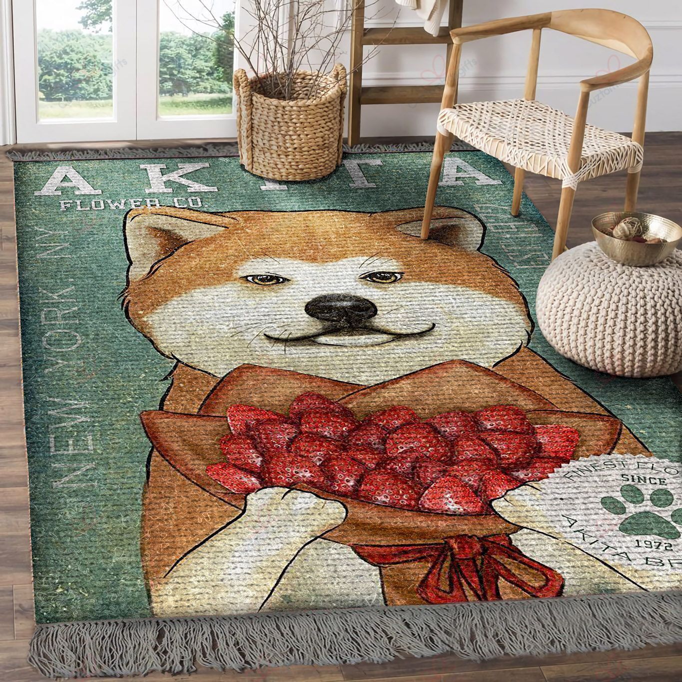 Akita Dog Flower Co Est 1972 Strawberry Rug Sport Decor Gift Floor Decor Living Room Carpet Rug Area Rug - 2c3b231fa941 Akita Dog Flower Co Est 1972 Strawberry Rug Sport Decor Gift Floor Decor Living Room Carpet Rug Area Rug - 2c3b231fa941