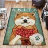Akita Dog Flower Co Est 1972 Strawberry Rug Sport Decor Gift Floor Decor Living Room Carpet Rug Area Rug - f1d24864fea5