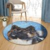 Akita Round Carpet Floor Rug Living Room Bedroom Decor Round Area Rug Carpet
