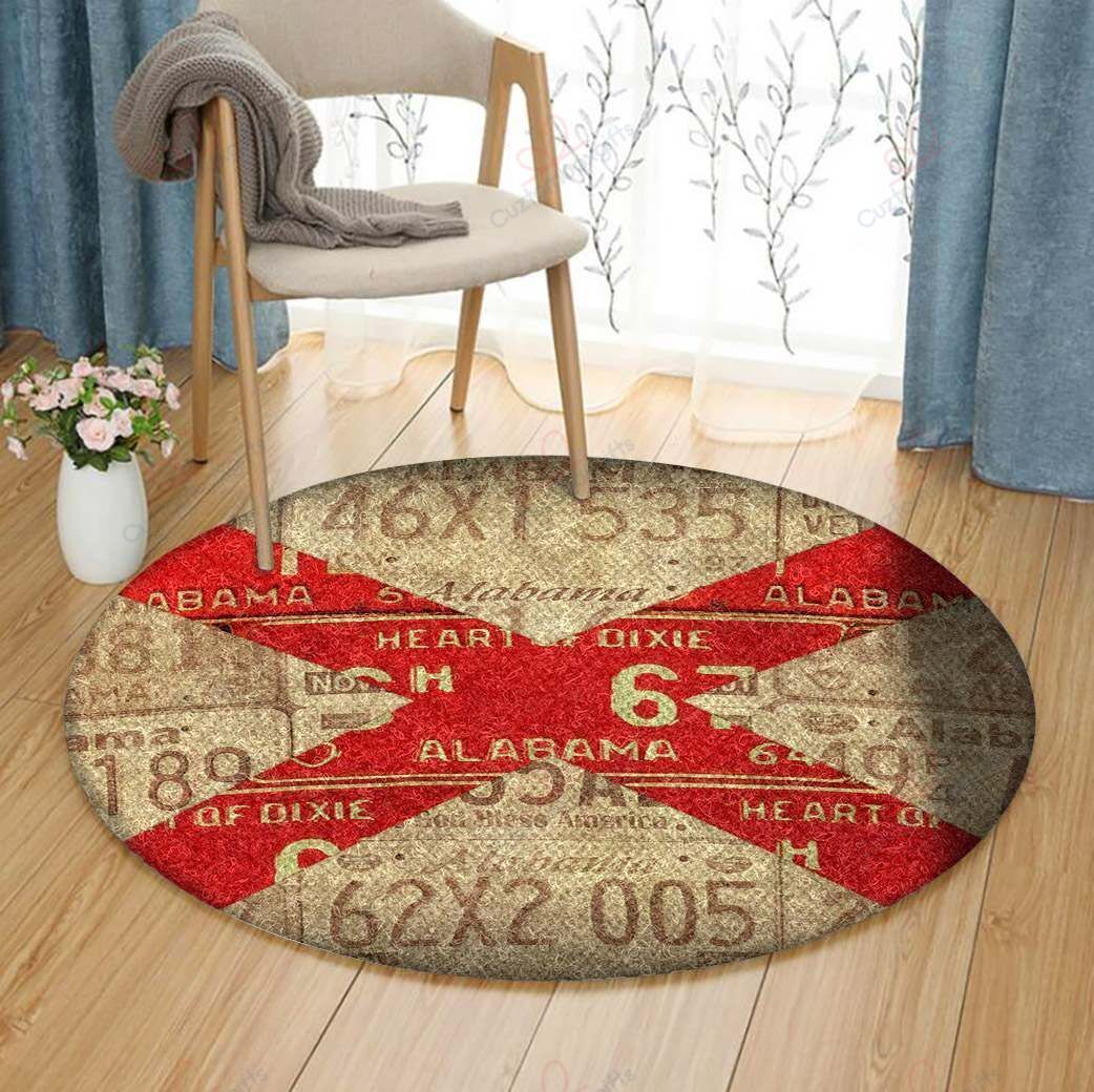 Alabama State Round Carpet Floor Rug Living Room Bedroom Decor Round Area Rug Carpet Alabama State Round Carpet Floor Rug Living Room Bedroom Decor Round Area Rug Carpet