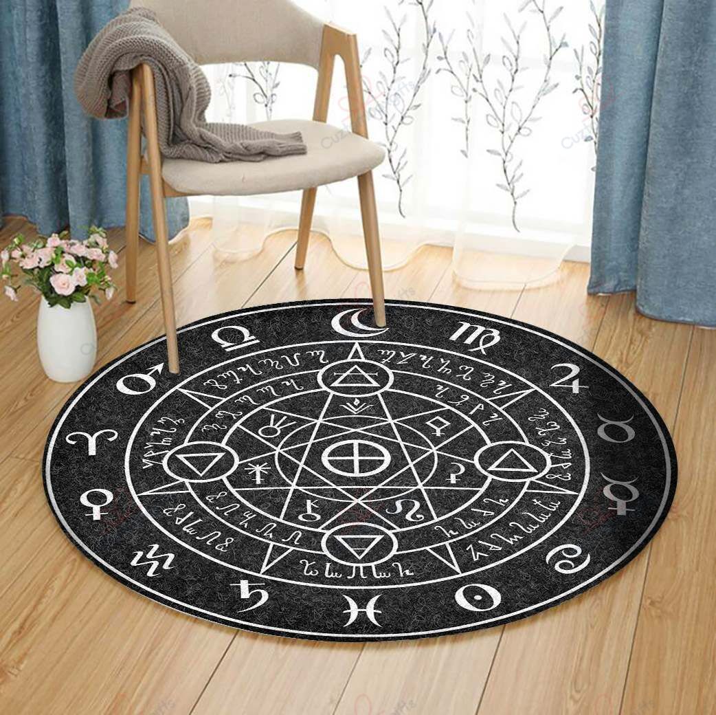 Alchemical Sigil Round Carpet Floor Rug Living Room Bedroom Decor Round Area Rug Carpet Alchemical Sigil Round Carpet Floor Rug Living Room Bedroom Decor Round Area Rug Carpet