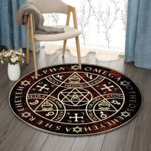 Alchemist Round Carpet Floor Rug Living Room Bedroom Decor Round Area Rug Carpet