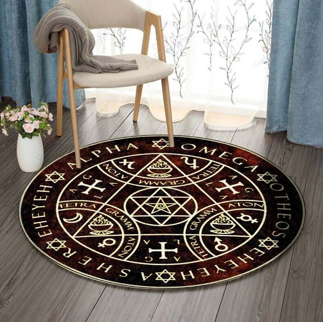 Alchemist Pattern Round Carpet Floor Rug Living Room Bedroom Decor Round Area Rug Carpet Alchemist Pattern Round Carpet Floor Rug Living Room Bedroom Decor Round Area Rug Carpet