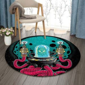Alien Round Carpet Floor Rug Living Room Bedroom Decor Round Area Rug Carpet
