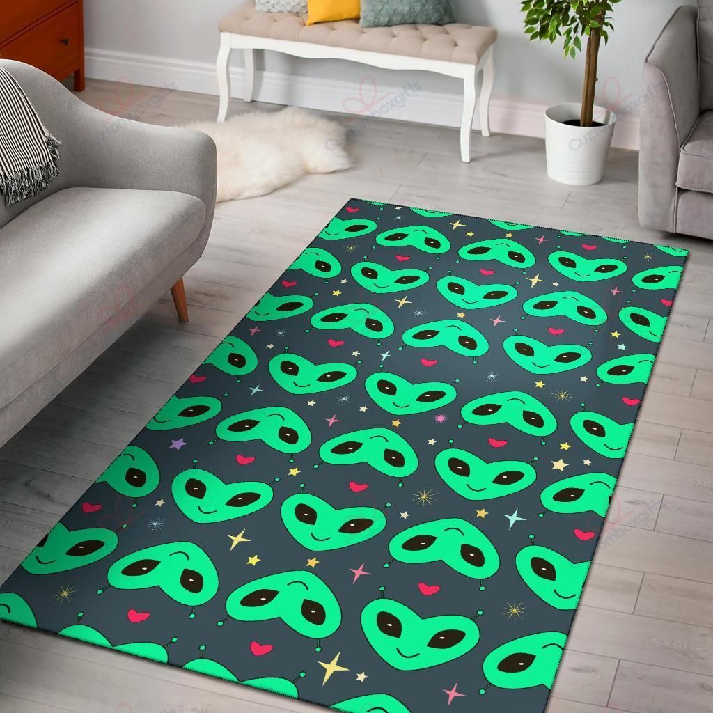 Alien Head Heart Pattern 3 Rug Sport Decor Gift Floor Decor Living Room Carpet Rug Area Rug - a7a480e520d2 Alien Head Heart Pattern 3 Rug Sport Decor Gift Floor Decor Living Room Carpet Rug Area Rug - a7a480e520d2