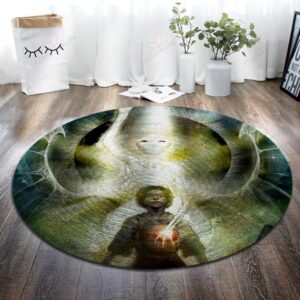 Alien Painting 1 Round Carpet Floor Rug Living Room Bedroom Decor Round Area Rug Carpet