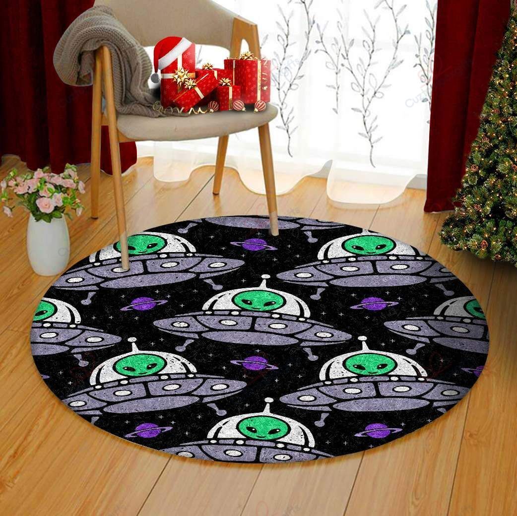 Alien Pattern Round Carpet Floor Rug Living Room Bedroom Decor Round Area Rug Carpet Alien Pattern Round Carpet Floor Rug Living Room Bedroom Decor Round Area Rug Carpet