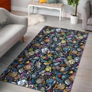 Alien Ufo Psychedelic Pattern Rug Sport Decor Gift Floor Decor Living Room Carpet Rug Area Rug - 9aaf15712ad2