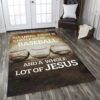 All I Need Today Is A Little Bit Of Baseball And A Whole Lot Of Jesus Rug Sport Decor Gift Floor Decor Living Room Carpet Rug Area Rug - 18c1bba8992d