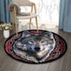 Alone Wolf Round Carpet Floor Rug Living Room Bedroom Decor Round Area Rug Carpet