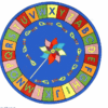 Alphabet Pinwheel Round Carpet Floor Rug Living Room Bedroom Decor Round Area Rug Carpet