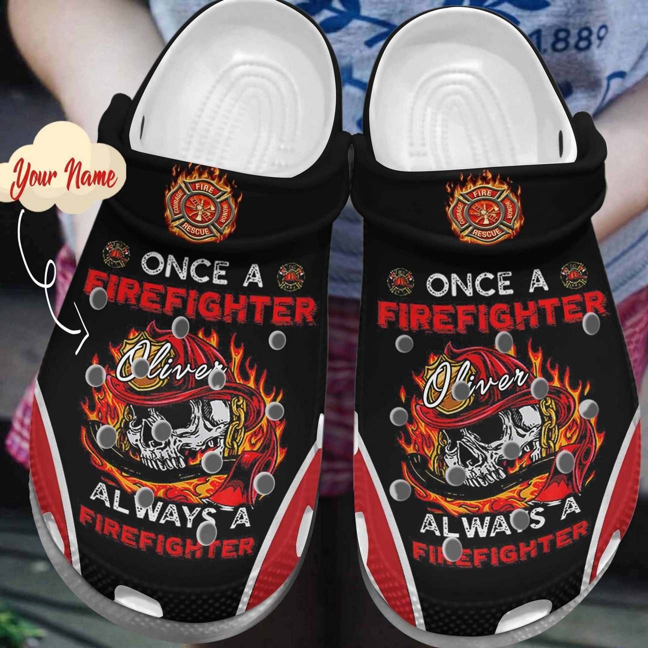 Always A Firefighter Personalize Clog Custom Crocs Clog Fashion Style Comfortable For Women Men Kid Always A Firefighter Personalize Clog Custom Crocs Clog Fashion Style Comfortable For Women Men Kid