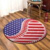 America Baseball Round Carpet Floor Rug Living Room Bedroom Decor Round Area Rug Carpet