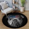 American Bulldog Round Carpet Floor Rug Living Room Bedroom Decor Round Area Rug Carpet