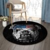 American Bulldog Round Carpet Floor Rug Living Room Bedroom Decor Round Area Rug Carpet