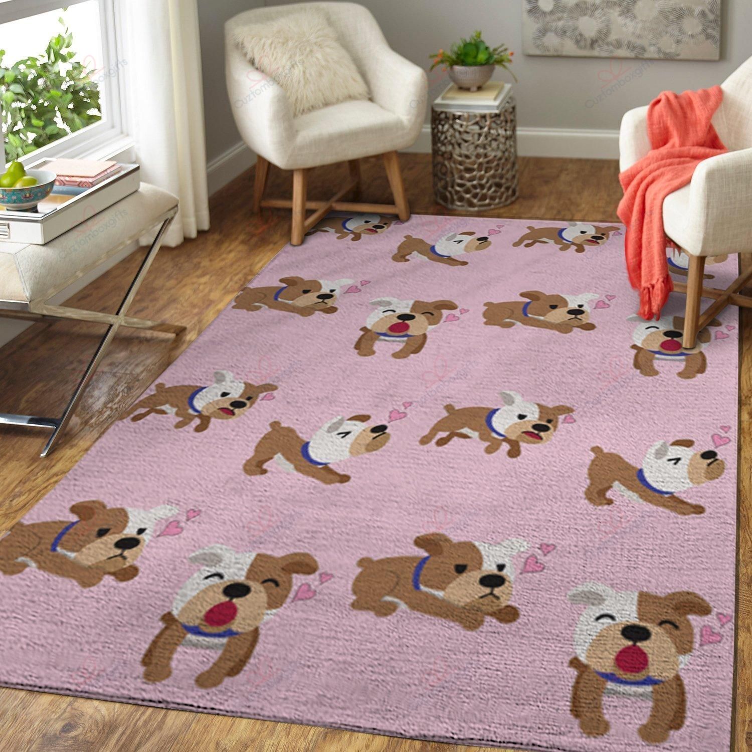 American Bulldog Pink Heart Rug Sport Decor Gift Floor Decor Living Room Carpet Rug Area Rug - 22aea643c83b American Bulldog Pink Heart Rug Sport Decor Gift Floor Decor Living Room Carpet Rug Area Rug - 22aea643c83b