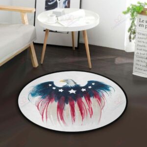 American Eagle With Stars Round Carpet Floor Rug Living Room Bedroom Decor Round Area Rug Carpet