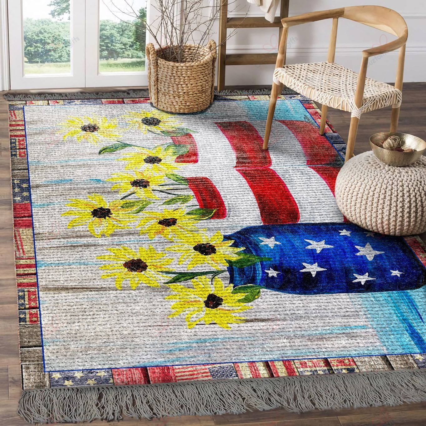 American Flag And Flower Rug Sport Decor Gift Floor Decor Living Room Carpet Rug Area Rug - cfda8a0197d9 American Flag And Flower Rug Sport Decor Gift Floor Decor Living Room Carpet Rug Area Rug - cfda8a0197d9