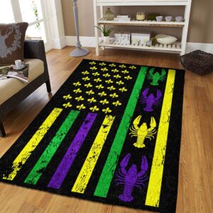 American Flag Crawfish Mardi Gras Rug Sport Decor Gift Floor Decor Living Room Carpet Rug Area Rug - 0cfc0c050fa4