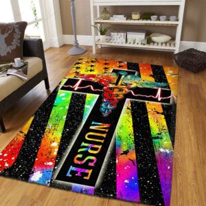 American Nurse Colorful Cross Rug Sport Decor Gift Floor Decor Living Room Carpet Rug Area Rug - d4981eeb82b3
